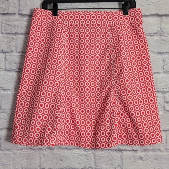 Rip Skirt Hawaii Wrap Skirt M Ikat Circle Orange White Vacation Beach Length 2 - Picture 3 of 4